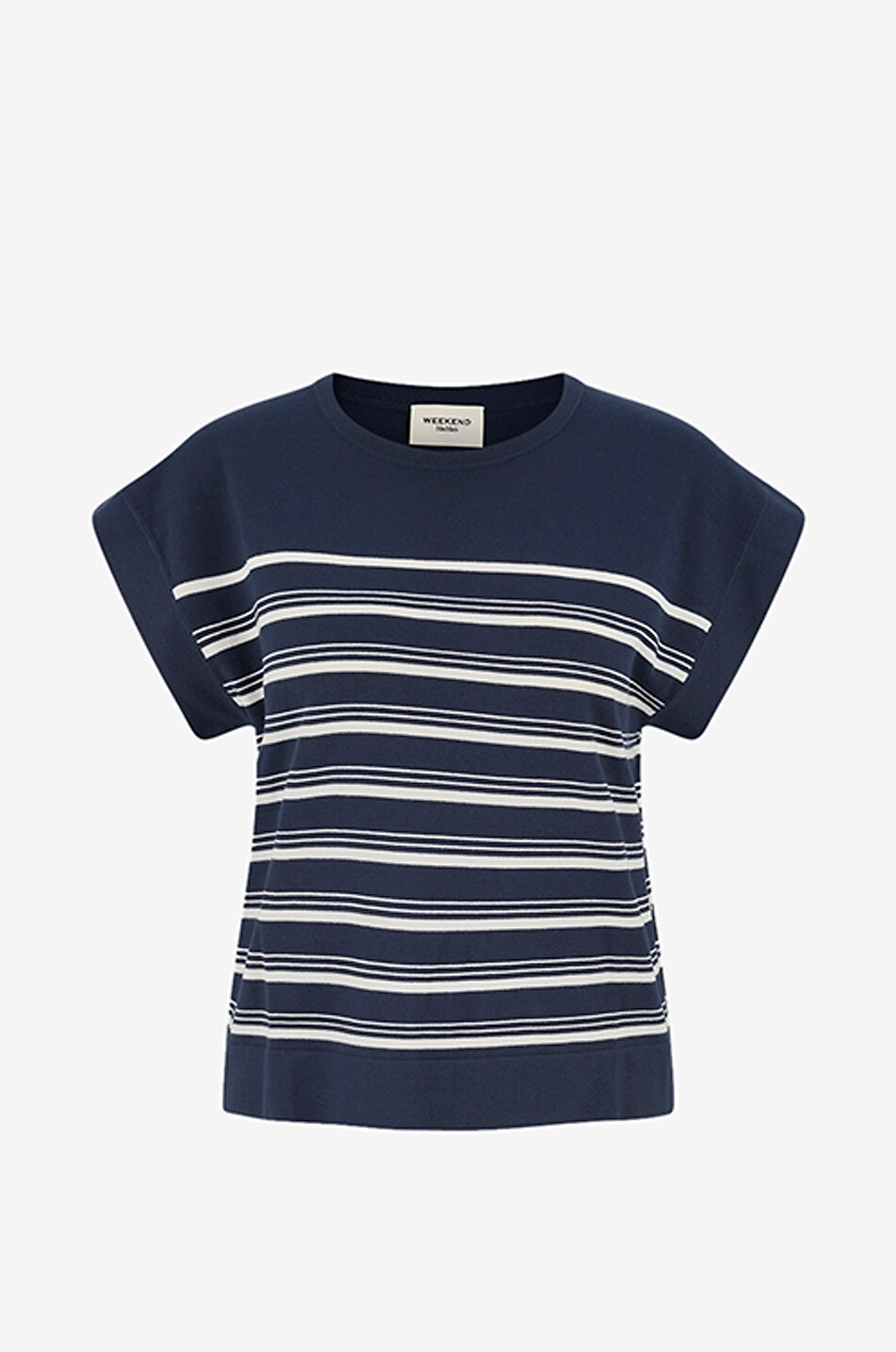 Gestreiftes Rundhals-T-Shirt aus Viskose-Jersey Ufo