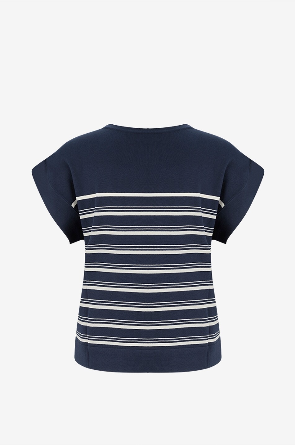 WEEKEND MAX MARA Gestreiftes Rundhals-T-Shirt aus Viskose-Jersey Ufo Damen DUNKELBLAU 2