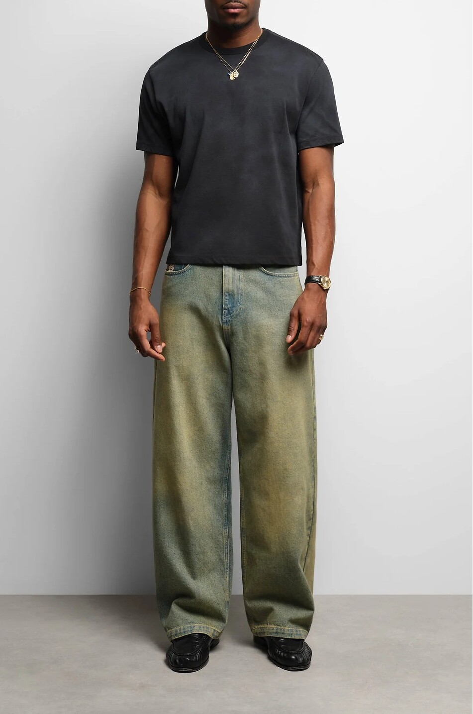ABOUT:BLANK Baby Tee cropped short-sleeved jersey T-shirt Men BLACK 3