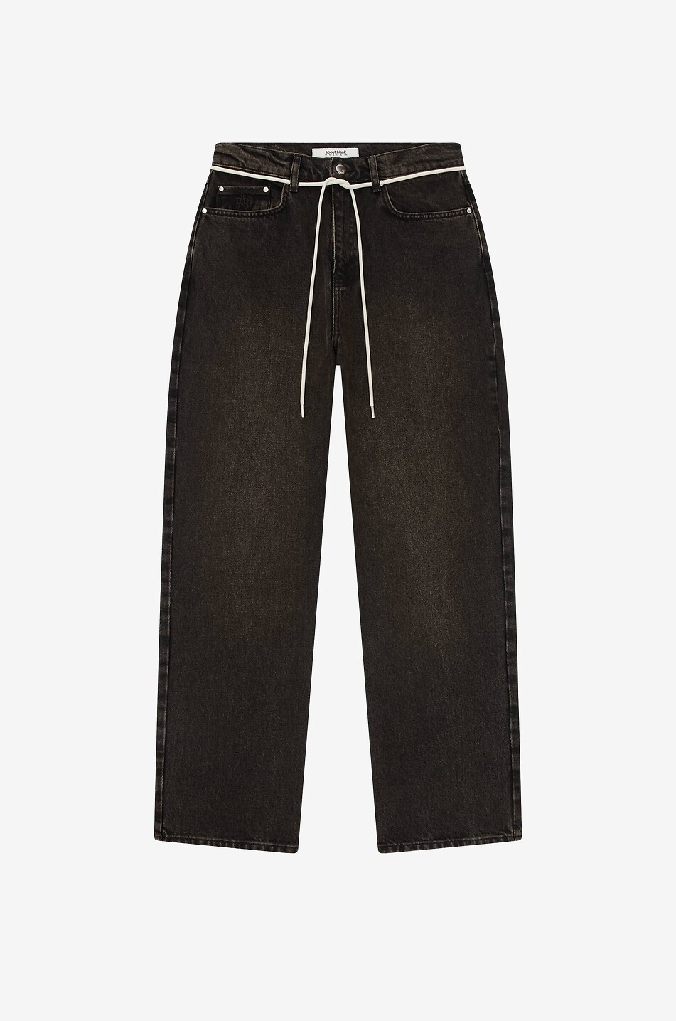 ABOUT:BLANK Gerade Jeans mit hoher Taille und Bindegürtel Relaxed Denim Herren SCHWARZ 1