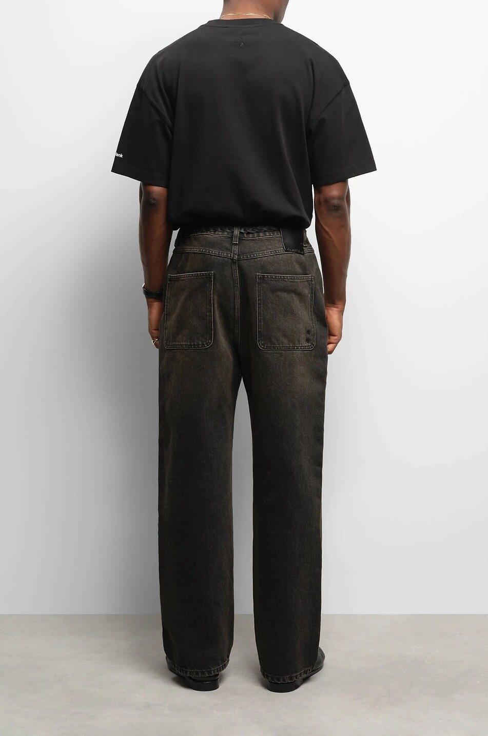 ABOUT:BLANK Gerade Jeans mit hoher Taille und Bindegürtel Relaxed Denim Herren SCHWARZ 4