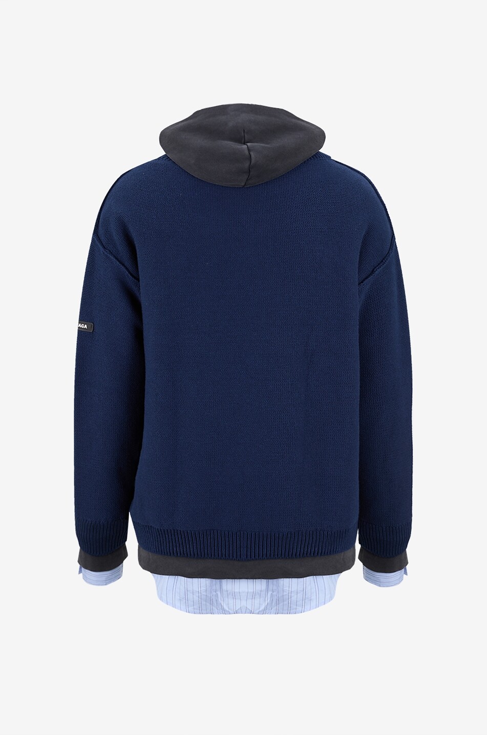 BALENCIAGA Sweat-shirt à capuche oversize en coton doublé Homme BLEU FONCE 2
