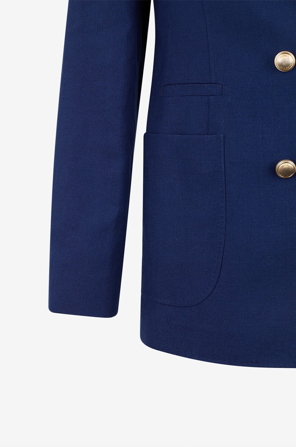 BRUNELLO CUCINELLI Zweireihiger Blazer aus Leinen und Wolle Herren DUNKELBLAU 3