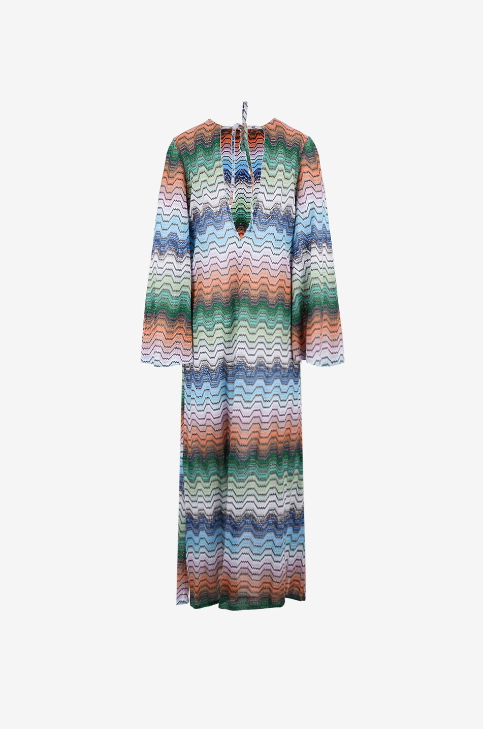 MISSONI Caftan long striped flared-sleeve mixed viscose kaftan Women MULTI COLOURED 2