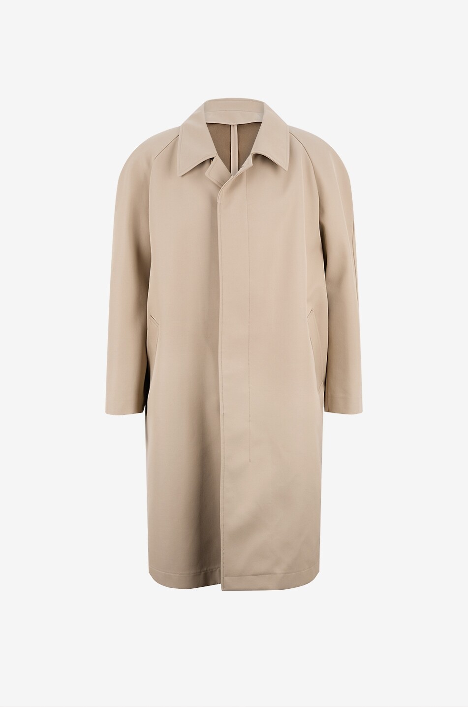 LEMAIRE Manteau long oversize en laine et coton mélangé Homme Beige Foncé 1
