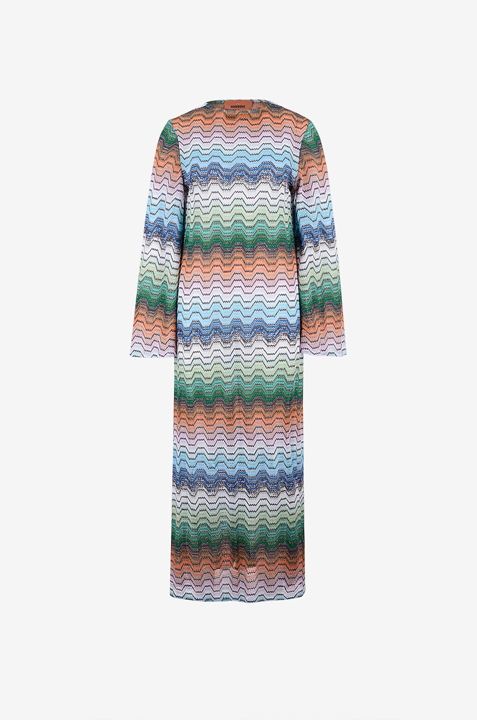 Caftan long striped flared-sleeve mixed viscose kaftan