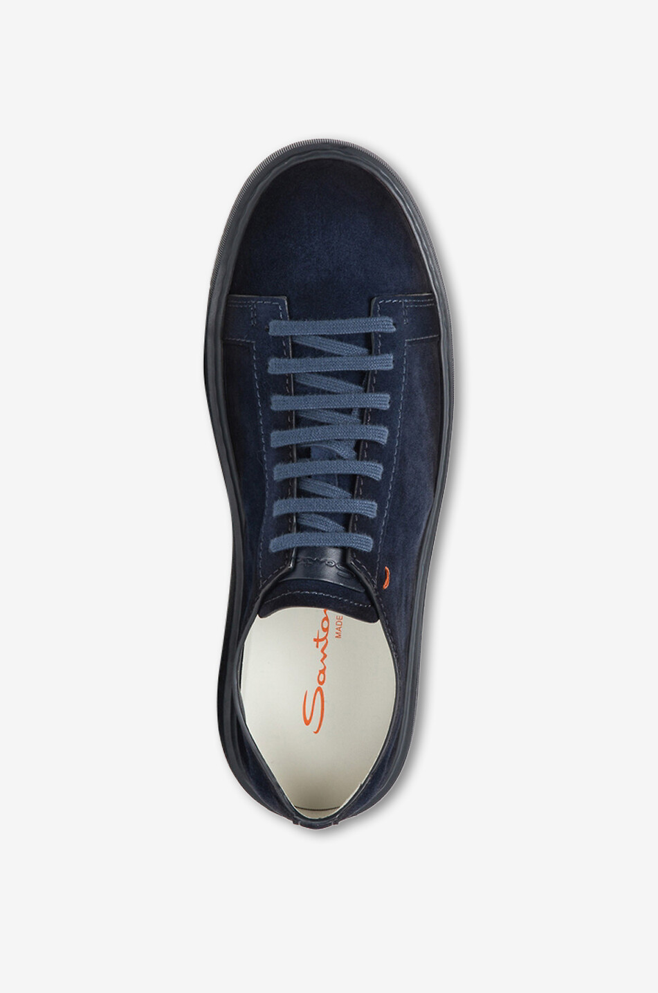SANTONI Niedrige Schnürsneakers aus Veloursleder Herren DUNKELBLAU 3