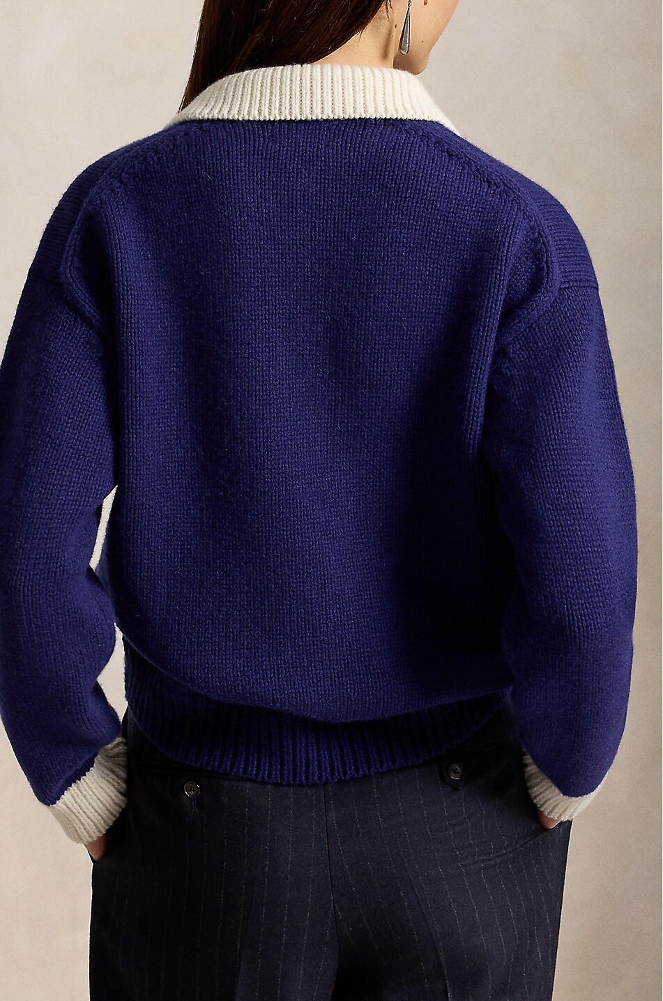 POLO RALPH LAUREN Big Pony wool rugby shirt style jumper Women DARK BLUE 3