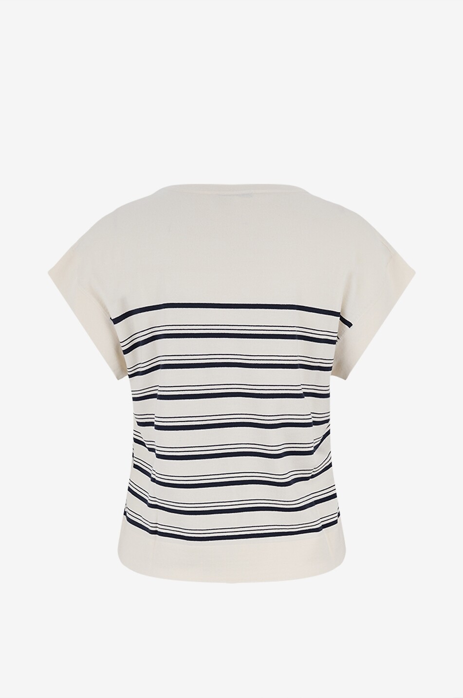 WEEKEND MAX MARA Gestreiftes Rundhals-T-Shirt aus Viskose-Jersey Ufo Damen Hellbeige 2