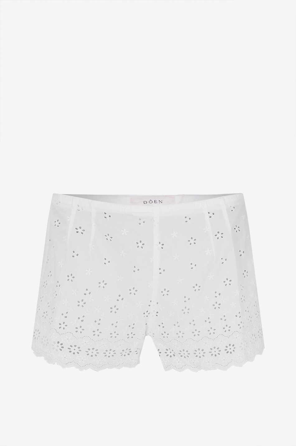 DÔEN Short à broderies anglaises en coton Arda Salt Femme BLANC 1