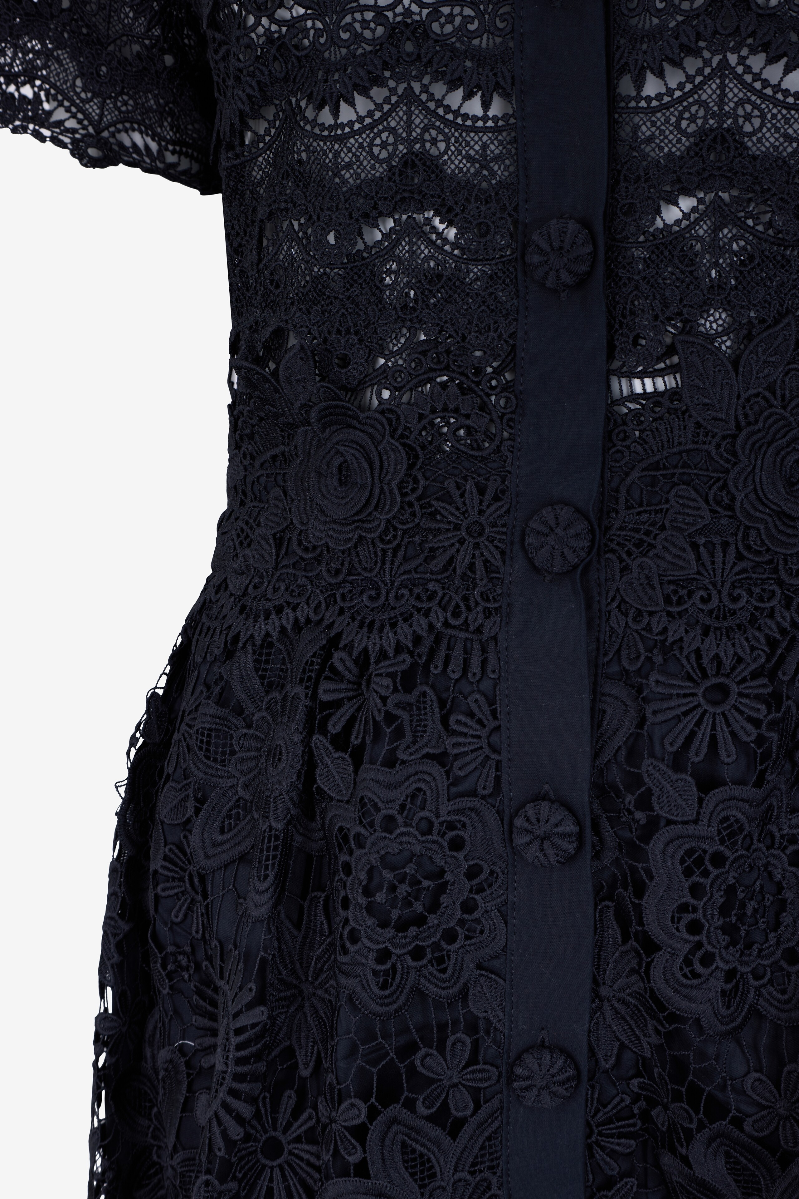 WAIMARI Grace Maxi short-sleeved lace midi dress Women BLACK 3