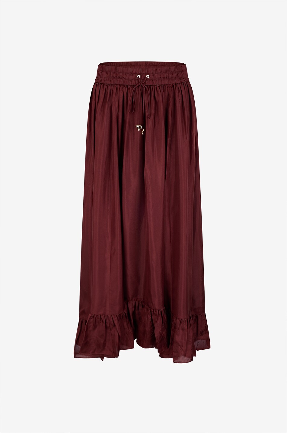 ZIMMERMANN Jupe longue à volant en soie Aster Femme ROUGE 1