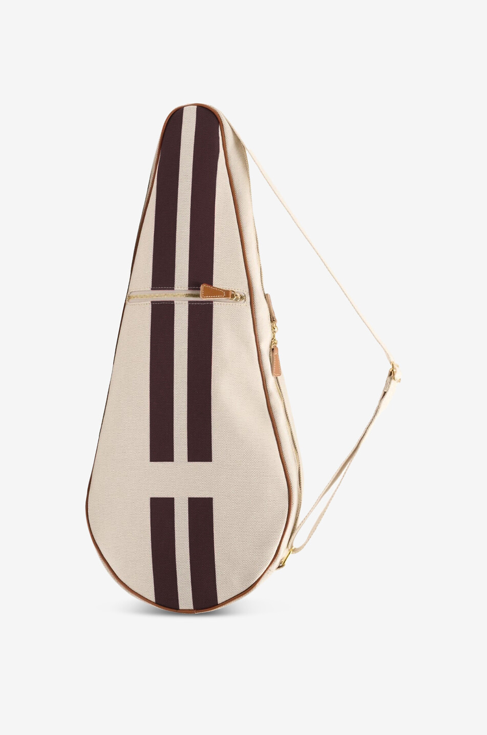 MY STYLE BAGS Go-To striped cotton tennis racket cover Men DARK BROWN 1