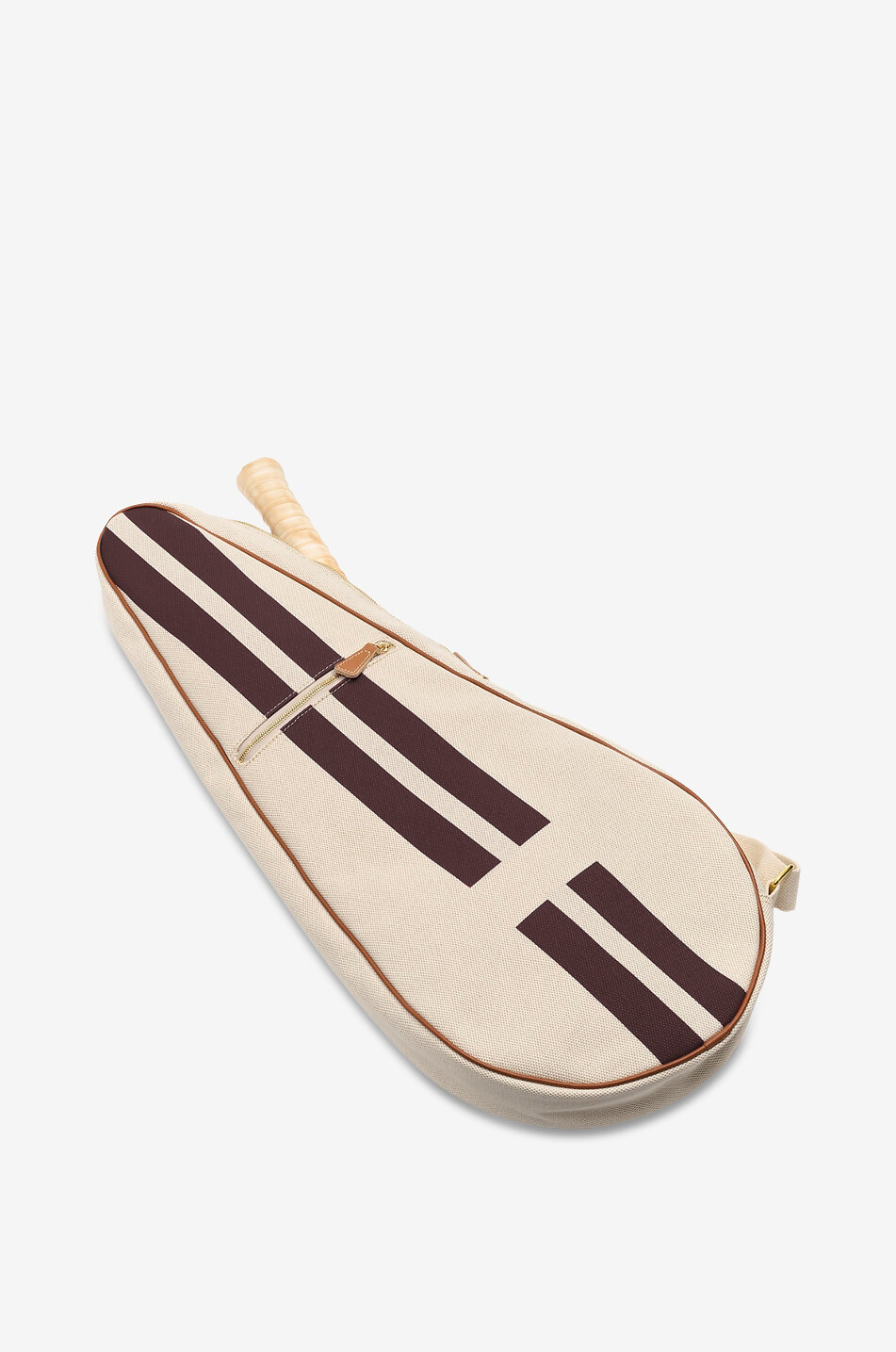 MY STYLE BAGS Go-To striped cotton tennis racket cover Men DARK BROWN 4