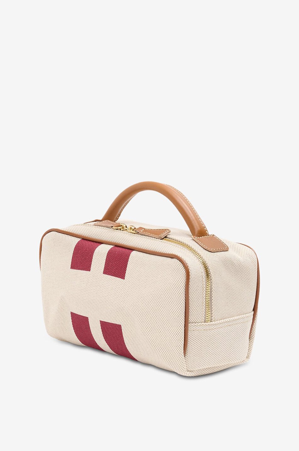 MY STYLE BAGS Go-To striped cotton canvas toiletry bag Men DARK RED 2
