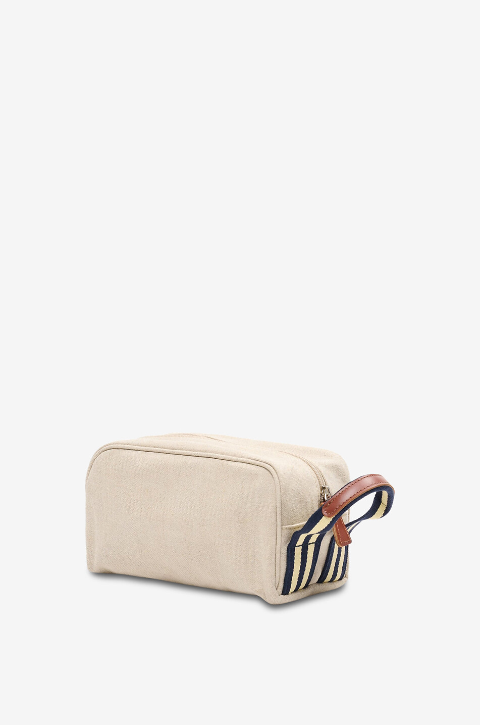 MY STYLE BAGS Boston striped handle cotton toiletry bag Men EGGSHELL 2