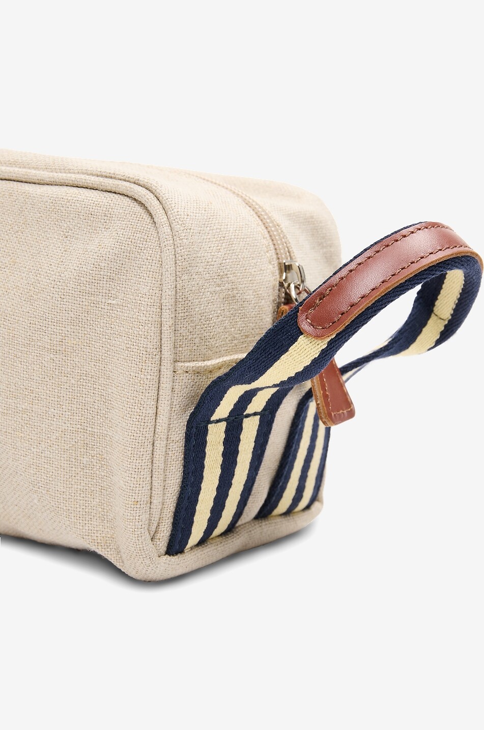MY STYLE BAGS Boston striped handle cotton toiletry bag Men EGGSHELL 3