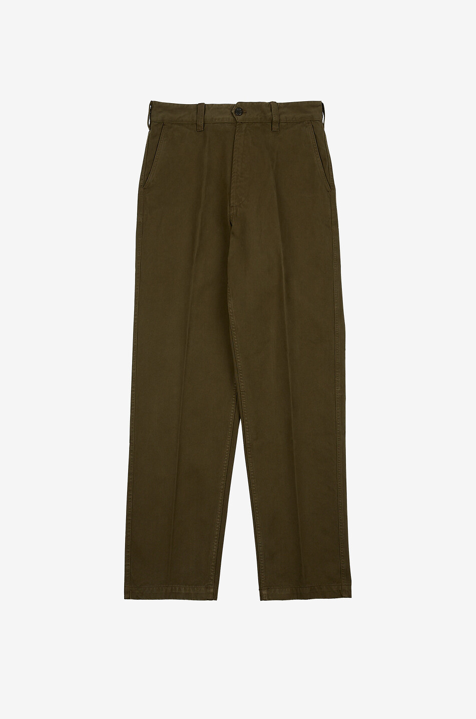 DRAKES Pantalon chino en sergé de coton toucher velours Homme VERT FONCÉ 1