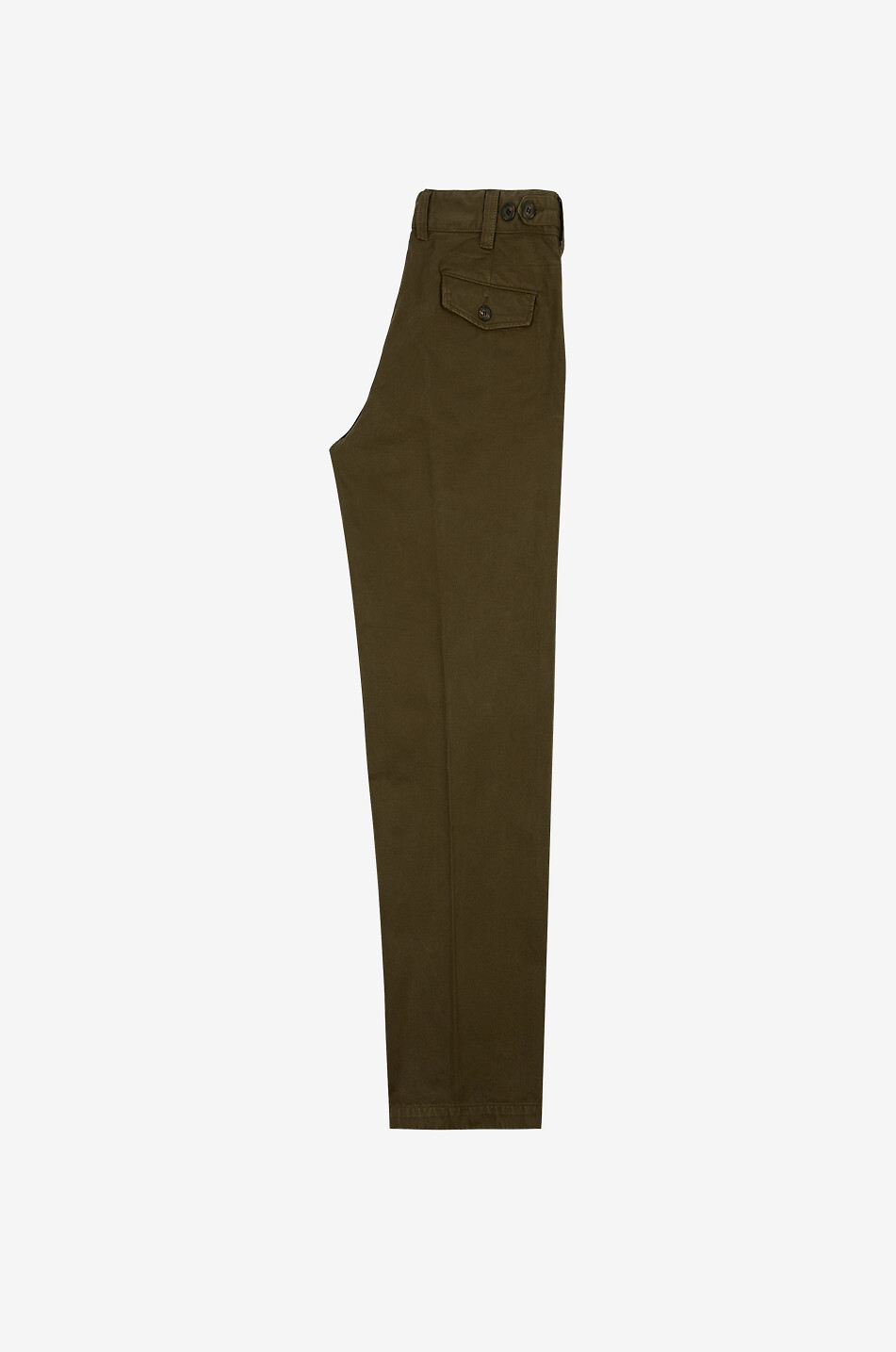 DRAKES Pantalon chino en sergé de coton toucher velours Homme VERT FONCÉ 2