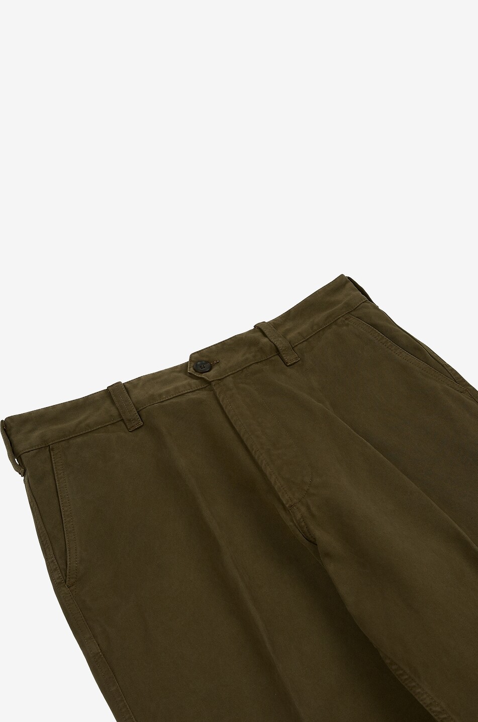 DRAKES Pantalon chino en sergé de coton toucher velours Homme VERT FONCÉ 3