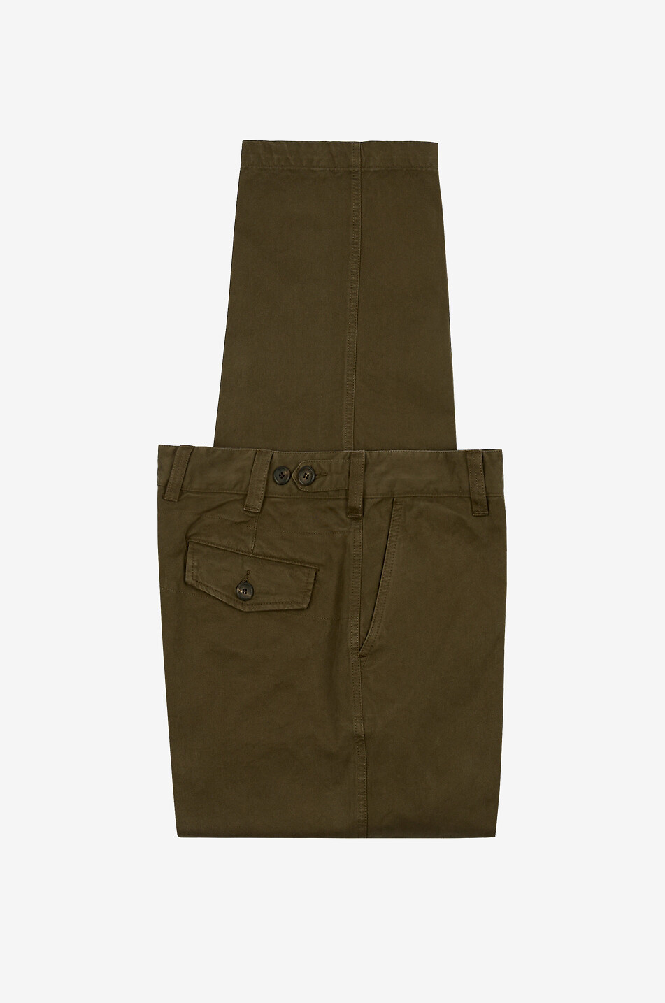 DRAKES Pantalon chino en sergé de coton toucher velours Homme VERT FONCÉ 5