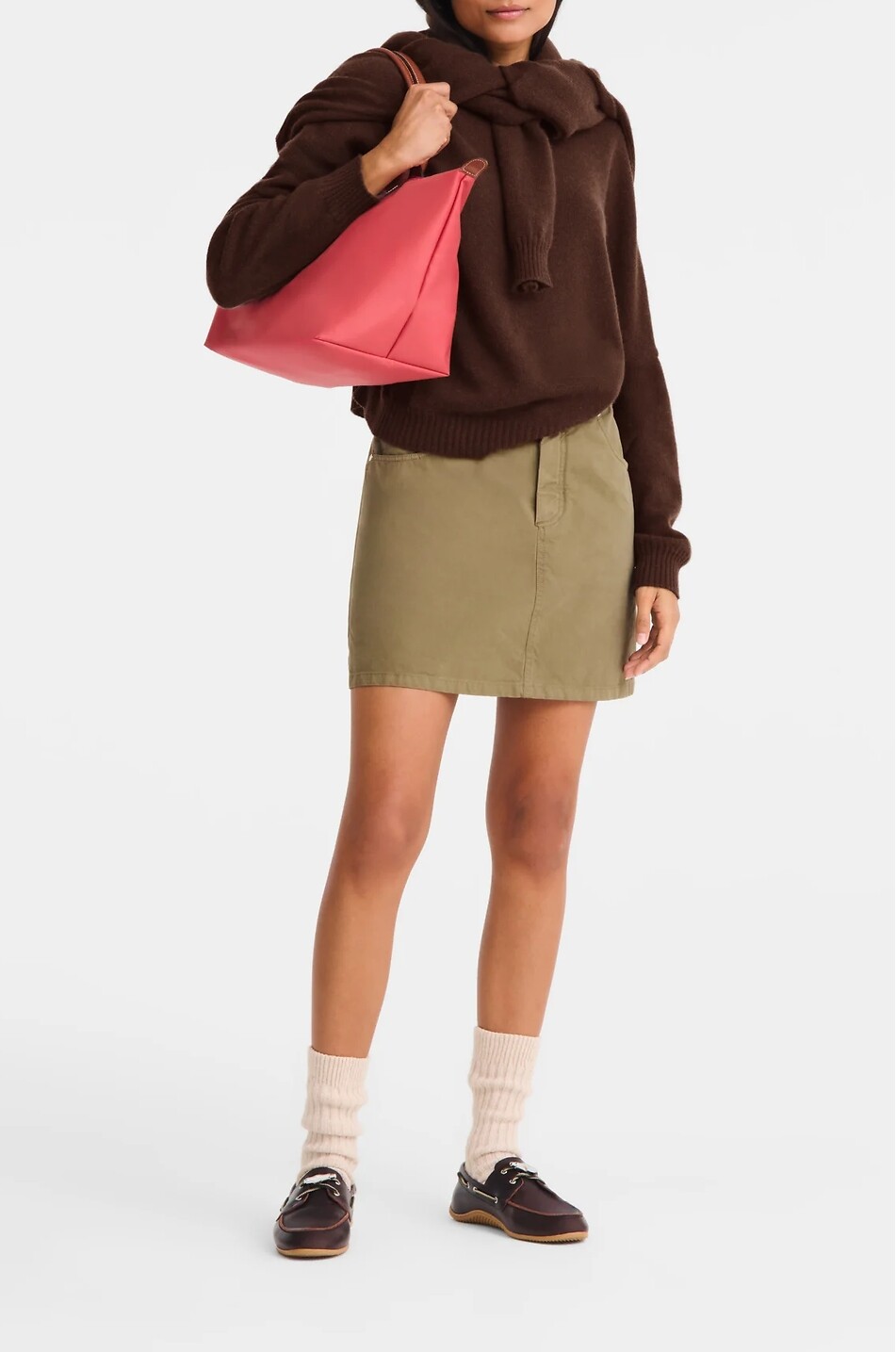 LONGCHAMP Sac cabas en toile et cuir Le Pliage Original L Femme ROUGE 3