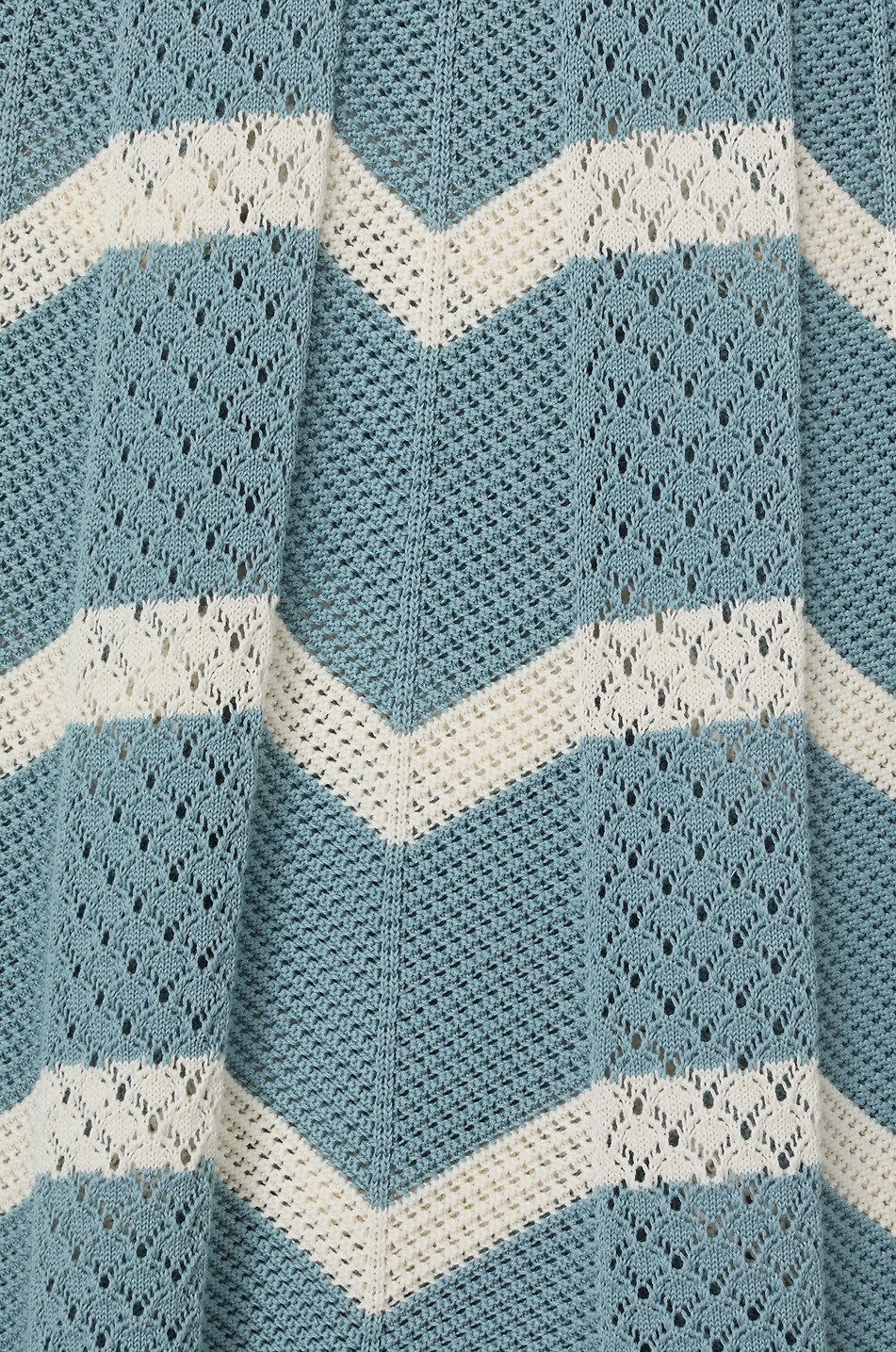 LA DOUBLEJ Jupe longue en maille de coton ajourée Chevron Femme BLEU 3