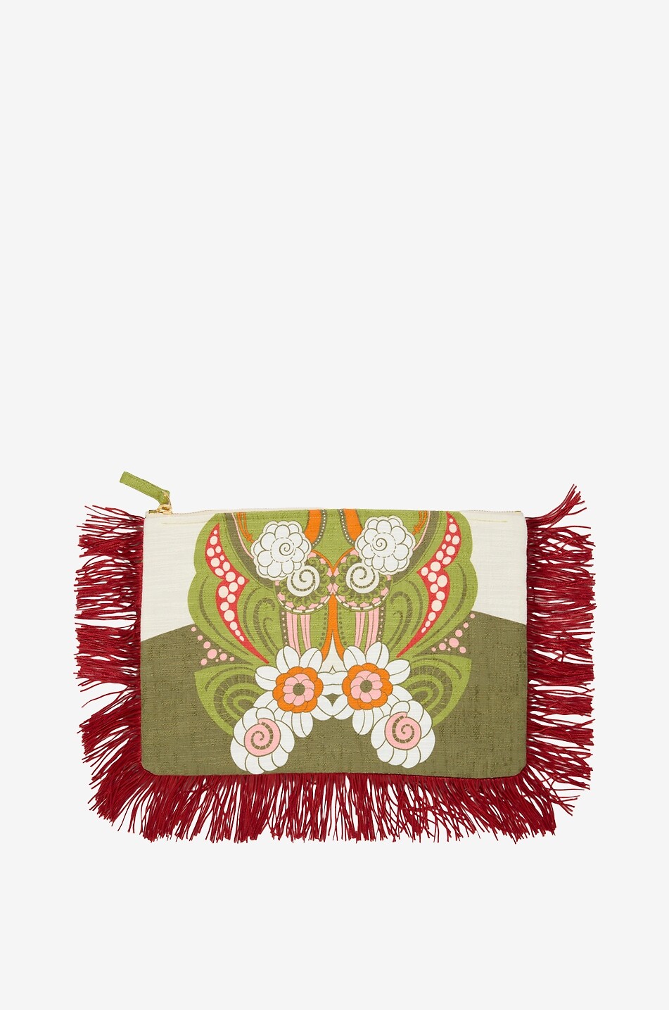 LA DOUBLEJ Pochette en jacquard de coton à franges Hand Pochette Ambrosia Placée Femme MULTICOLORE 1