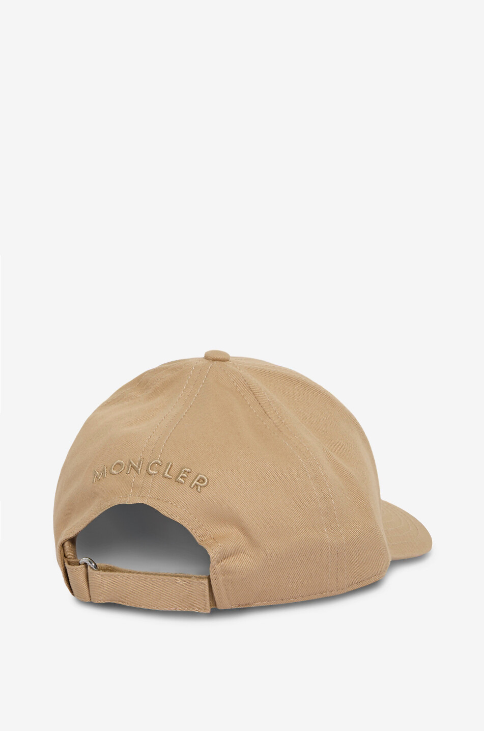 MONCLER Tricolour logo patch adorned cotton gabardine baseball cap Men BEIGE 3