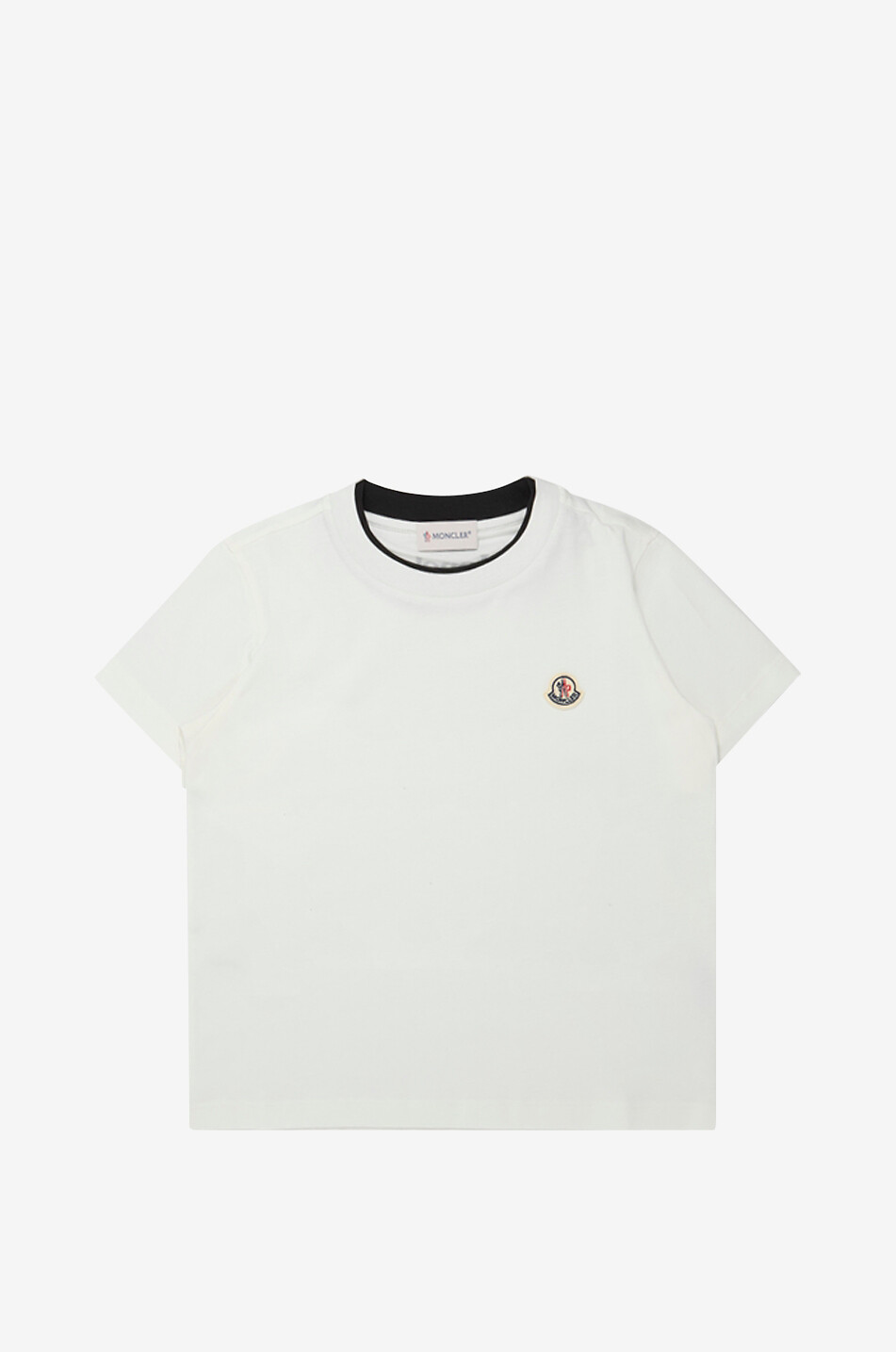 Boys' short-sleeved T-shirt with double crewneck