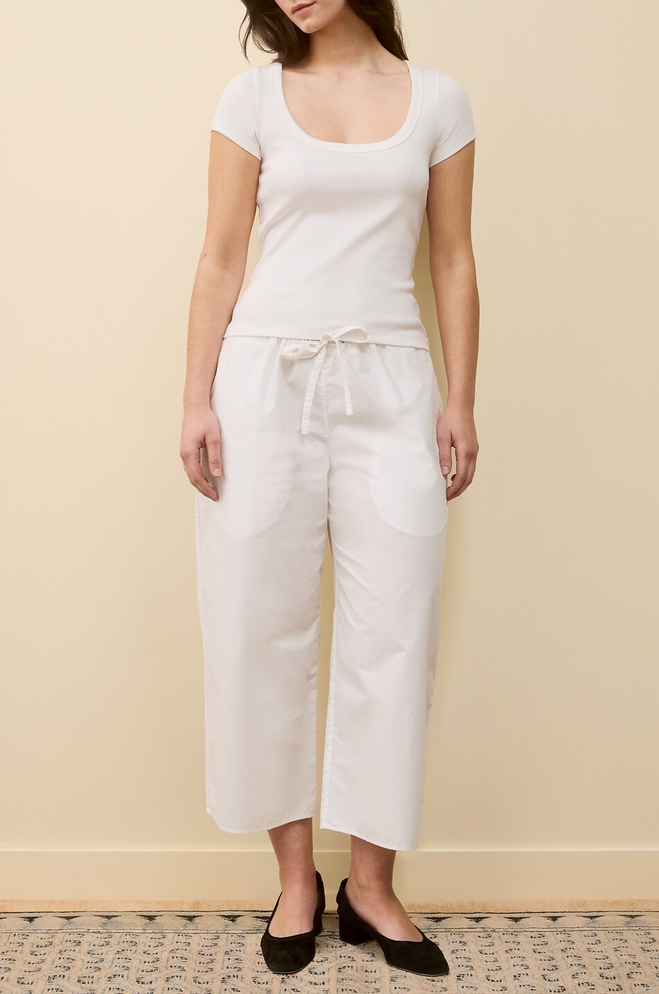 FLORE FLORE T-shirt à manches courtes et encolure en U en coton bio Lulu Baby Femme BLANC 3