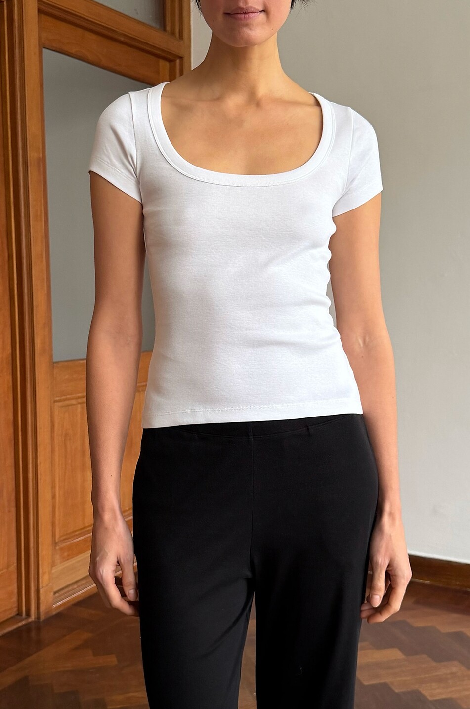 FLORE FLORE T-shirt à manches courtes et encolure en U en coton bio Lulu Baby Femme BLANC 6