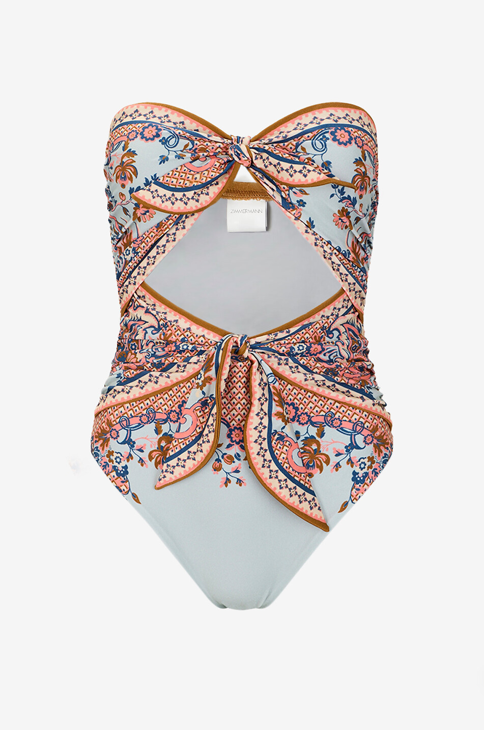 Maillot de bain bandeau à découpe Aster Scarf Tie Paisley Floral