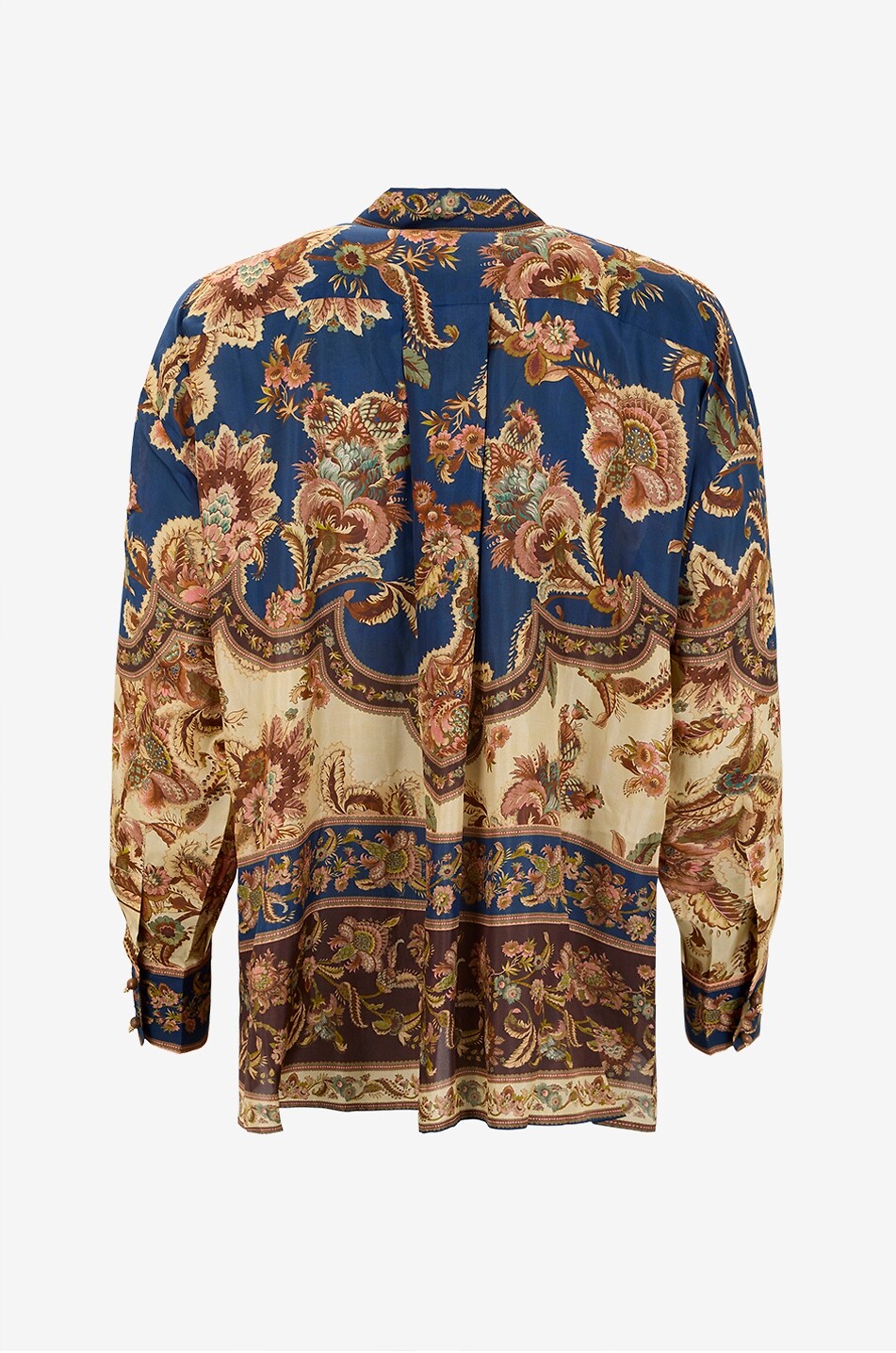ZIMMERMANN Langärmeliges bedrucktes Seidenhemd Aster Relaxed Jacobean Damen DUNKELBLAU 2