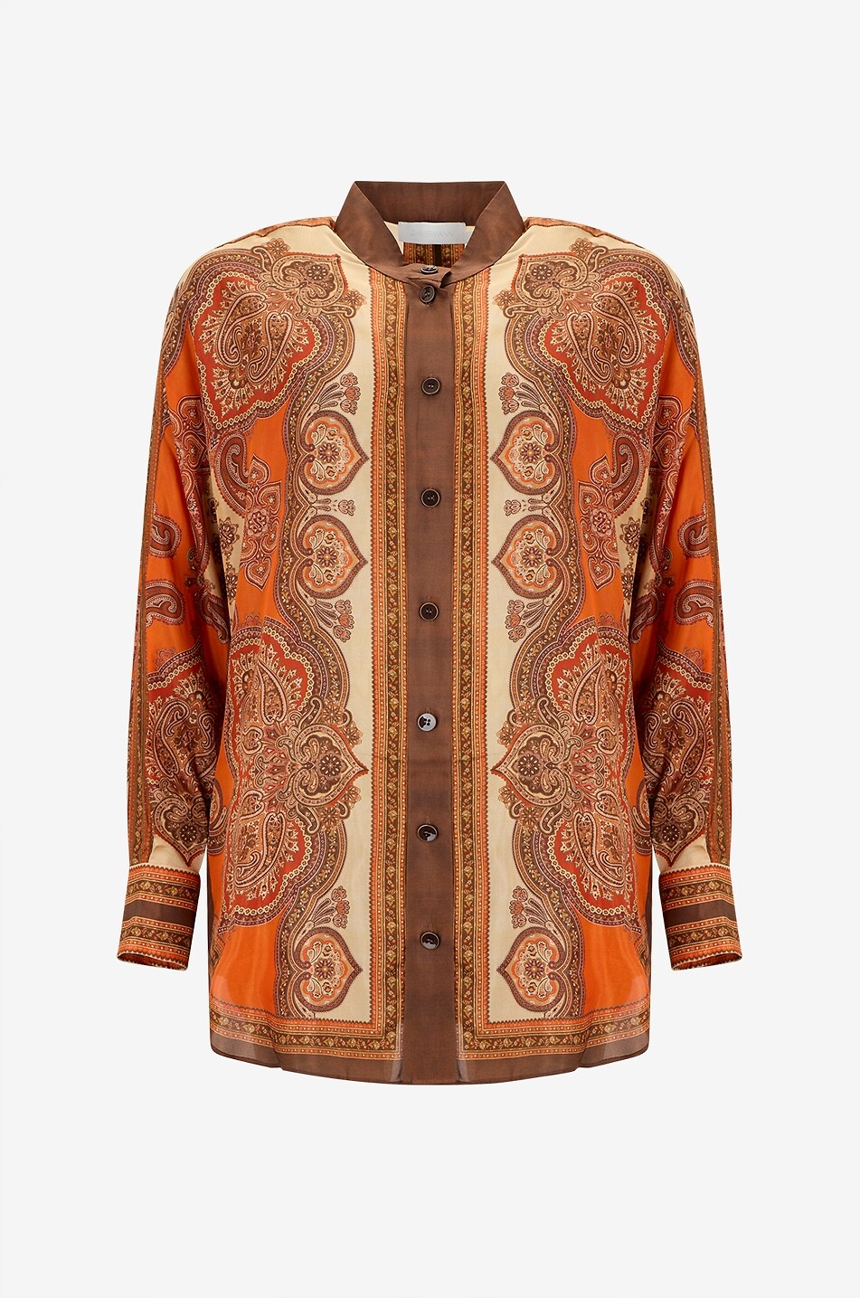 ZIMMERMANN Mahon Dolman Paisley silk long-sleeved printed shirt Women ORANGE 1
