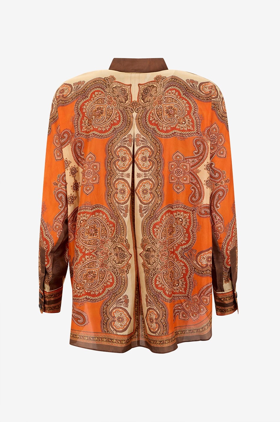 ZIMMERMANN Mahon Dolman Paisley silk long-sleeved printed shirt Women ORANGE 2