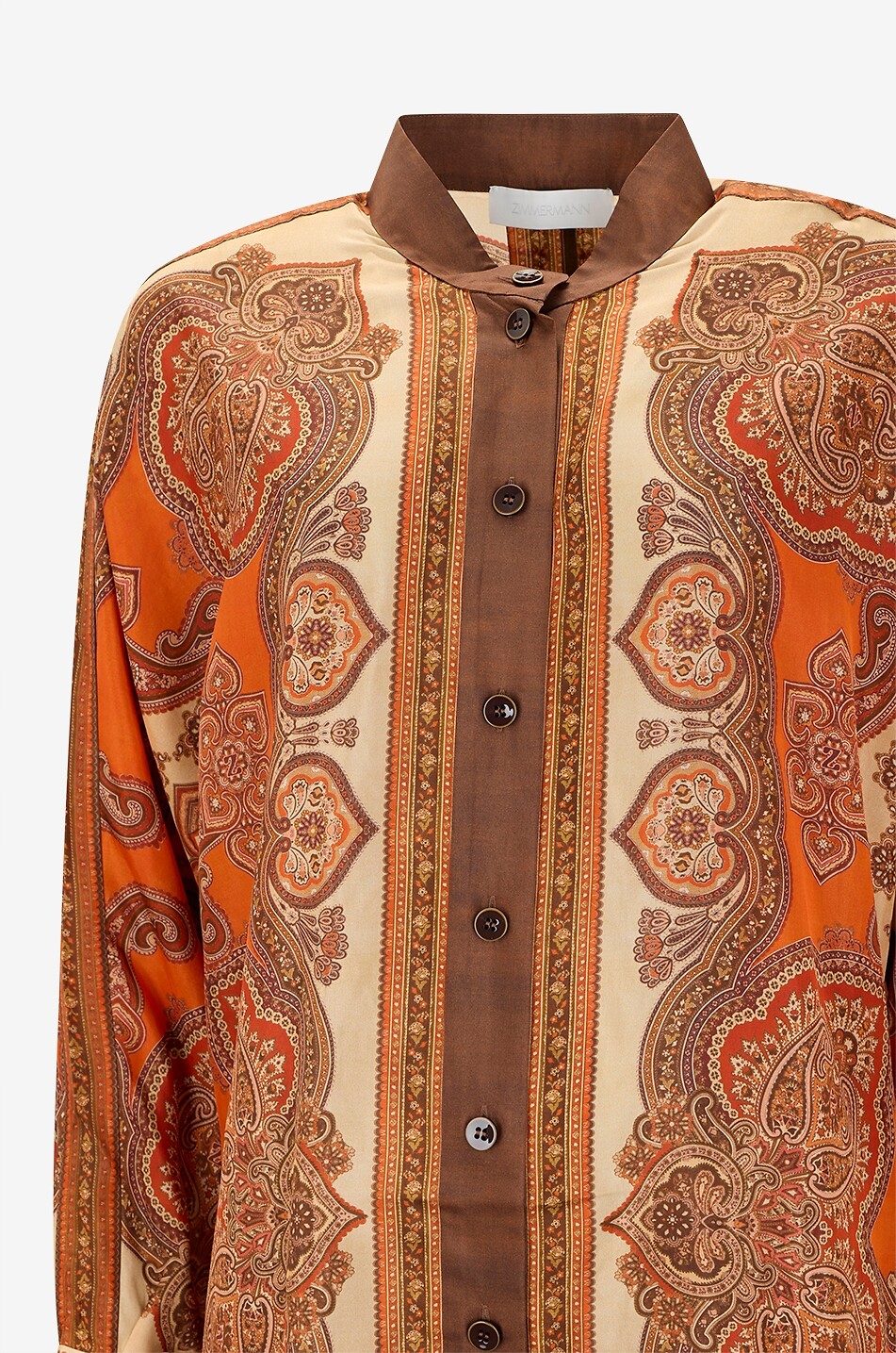 ZIMMERMANN Mahon Dolman Paisley silk long-sleeved printed shirt Women ORANGE 3