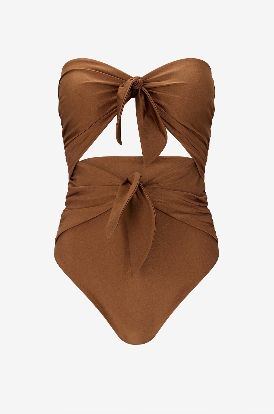 Maillot de bain une pièce bustier à nouer à découpe Sea