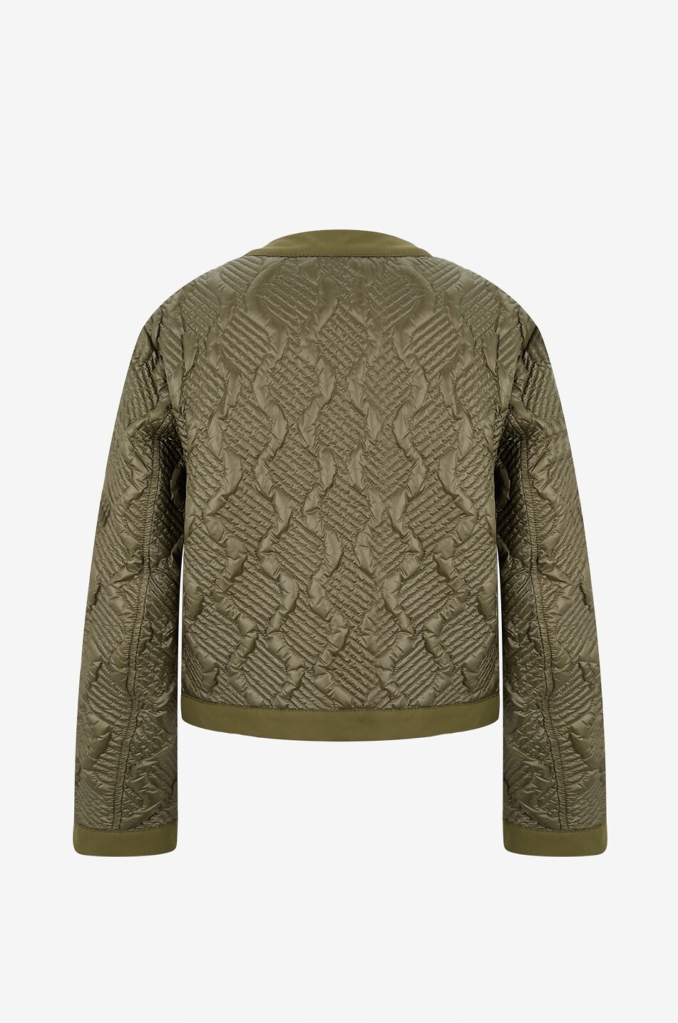 MONCLER Libellule lightweight short down jacket with geometric quilting Women GREEN 2