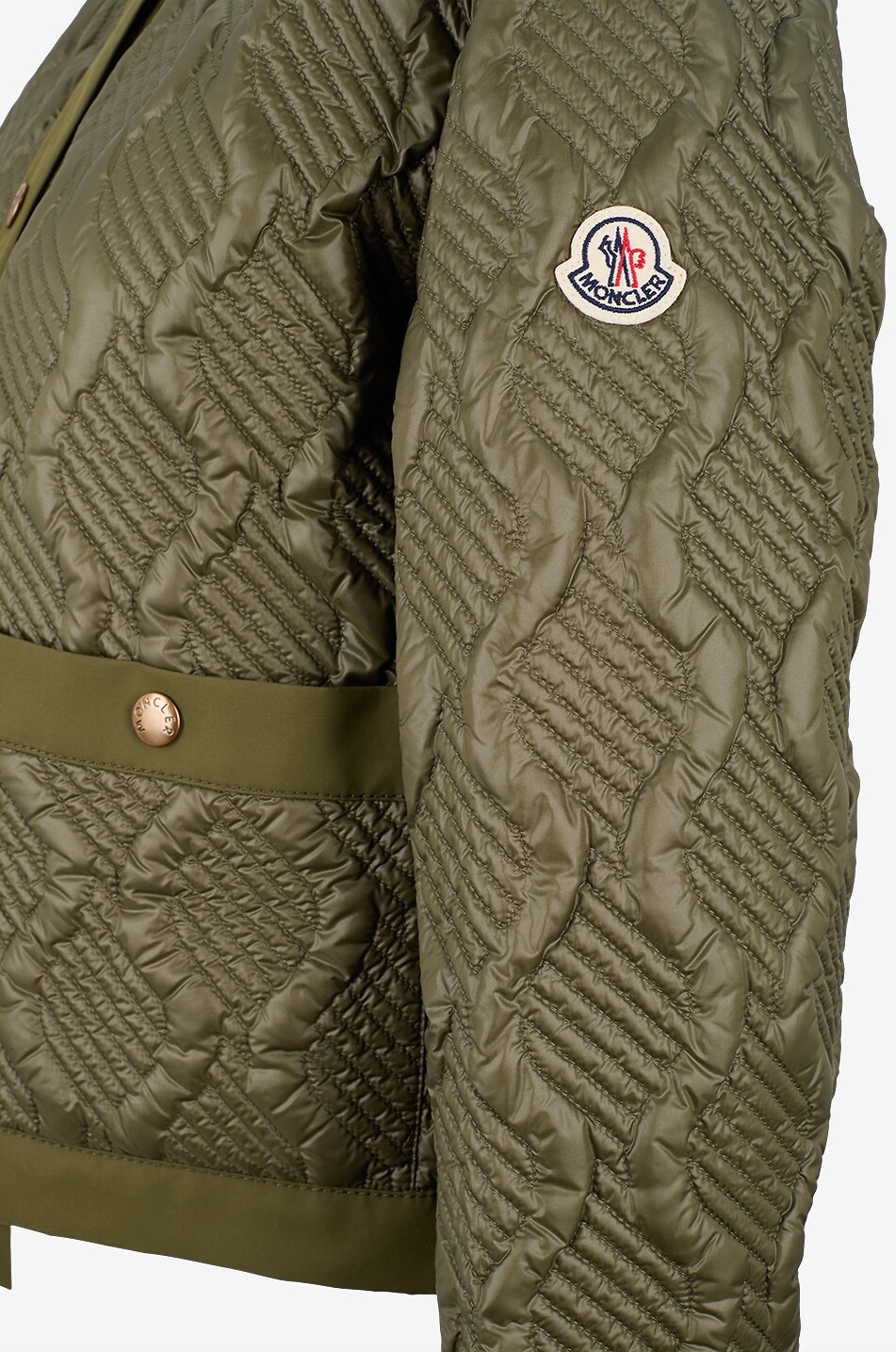 MONCLER Libellule lightweight short down jacket with geometric quilting Women GREEN 3