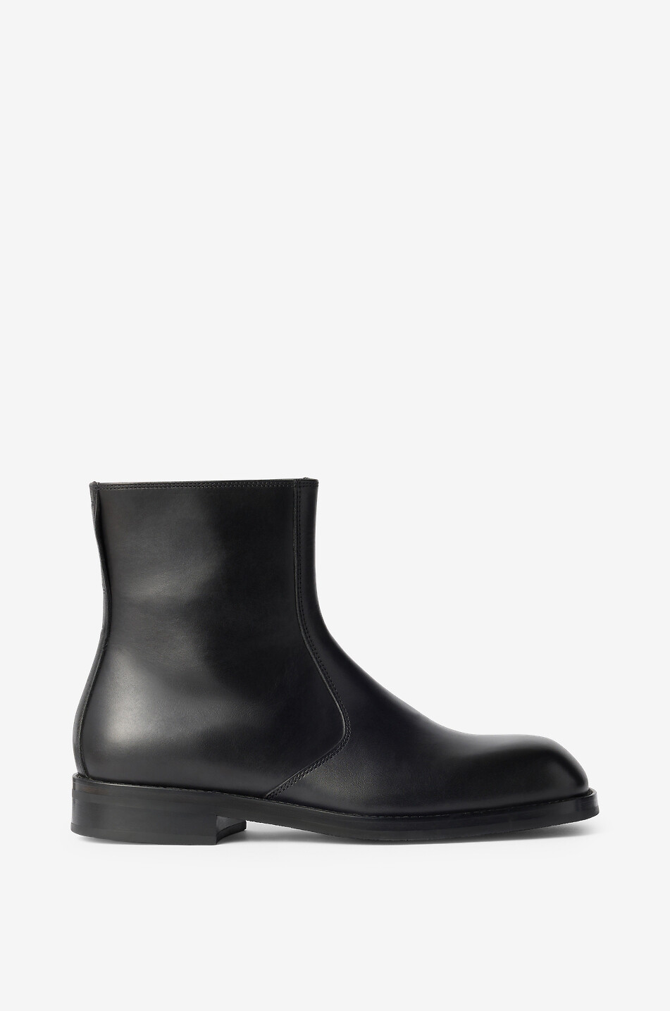LEMAIRE Glattleder-Stiefeletten mit Reissverschluss Herren SCHWARZ 1