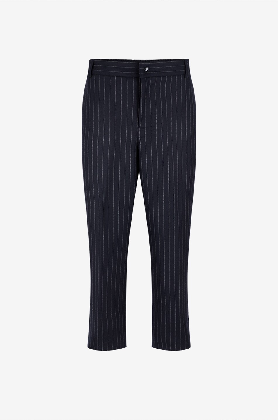 MONCLER Straight-leg wool blend pinstripe trousers Men DARK BLUE 1