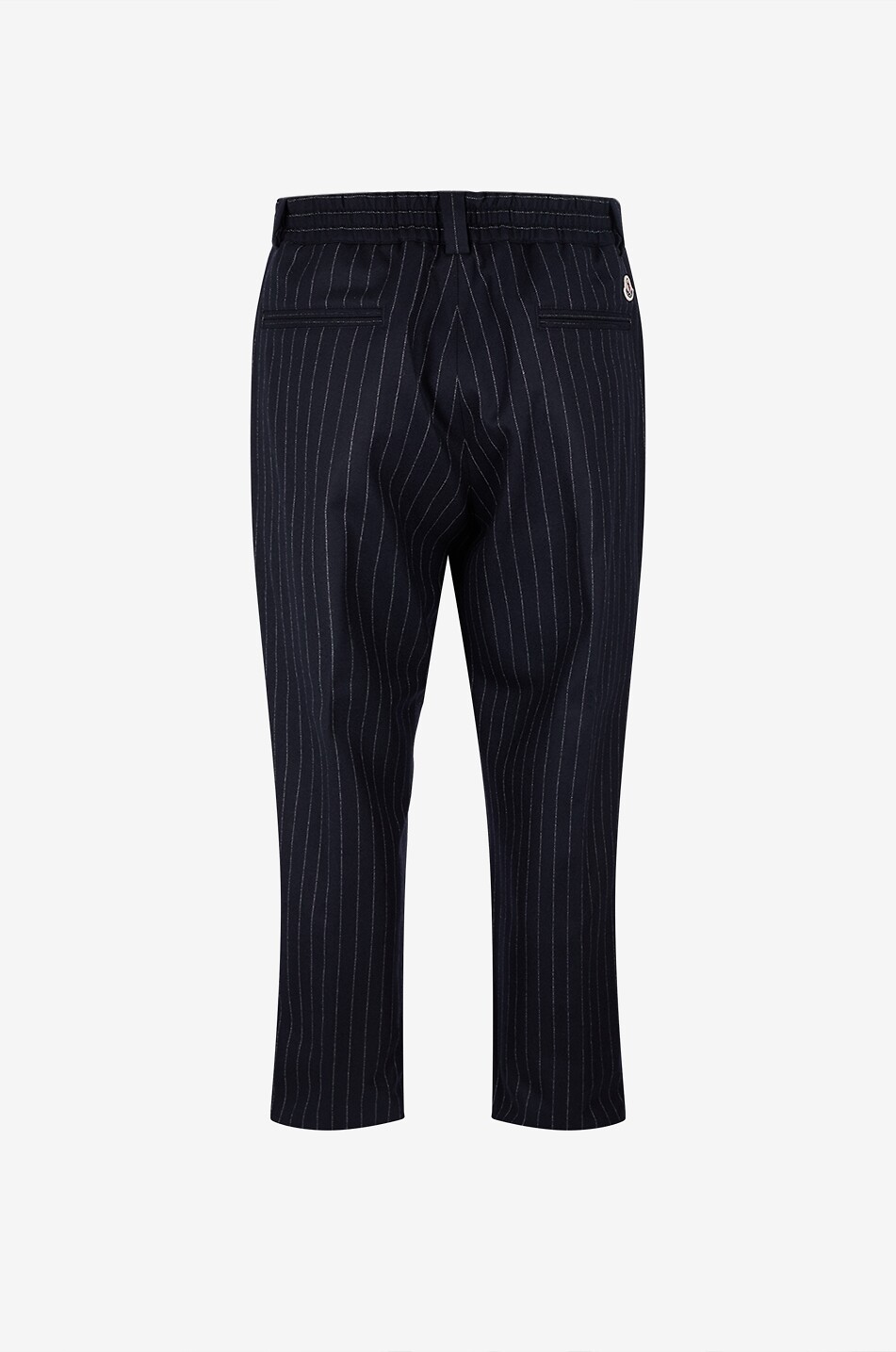 MONCLER Straight-leg wool blend pinstripe trousers Men DARK BLUE 2