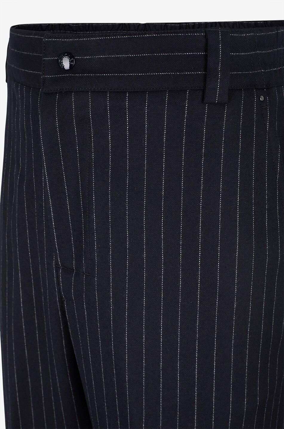 MONCLER Straight-leg wool blend pinstripe trousers Men DARK BLUE 3
