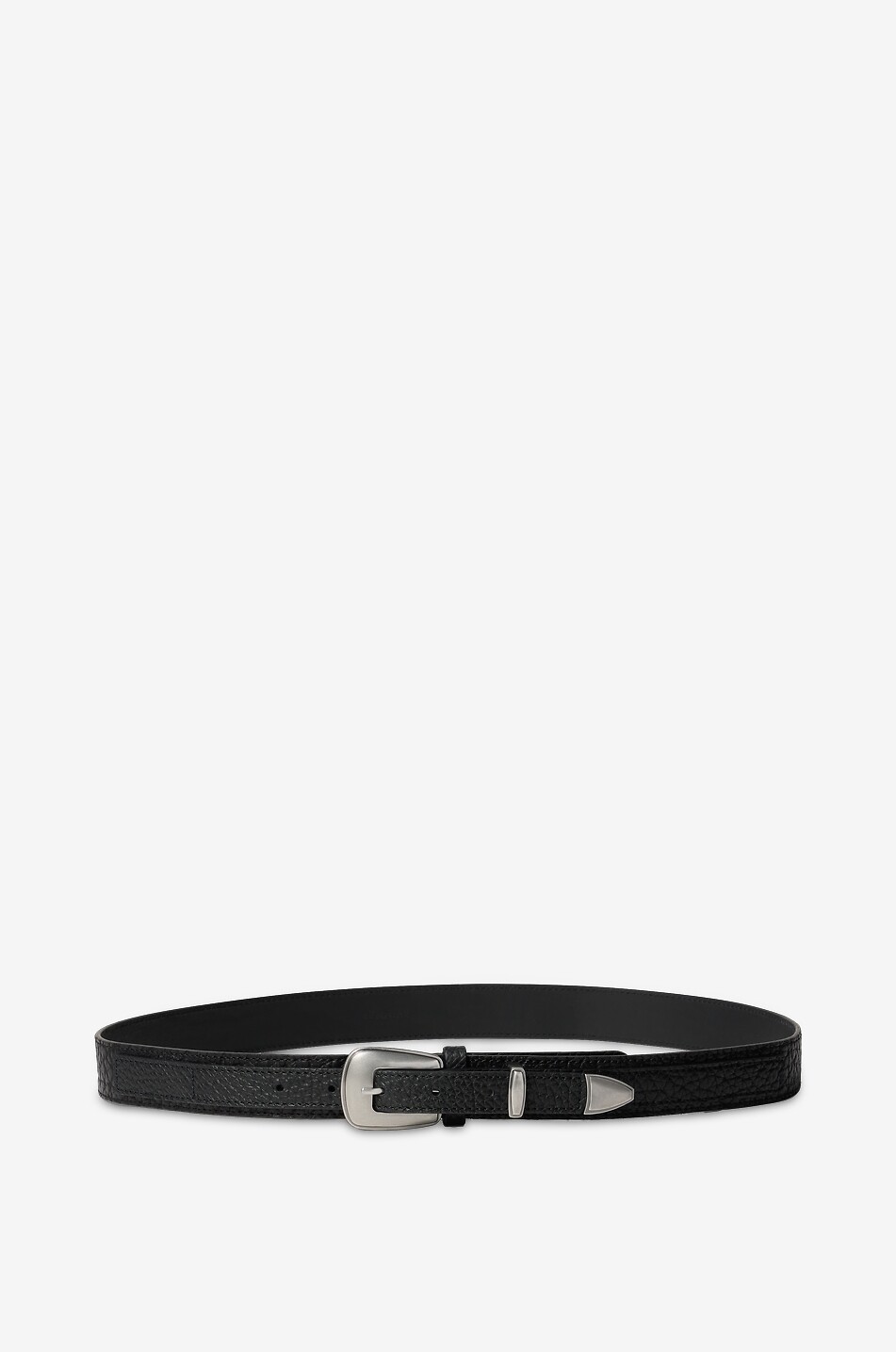 LEMAIRE Minimal Western grained leather belt - 30mm Men BLACK 1