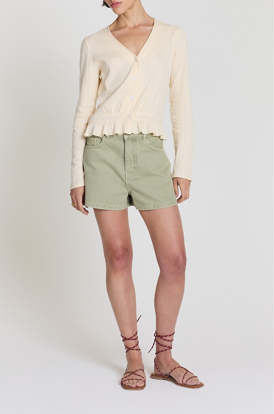 BALZAC PARIS Short en coton biologique Tromphe Femme VERT 2