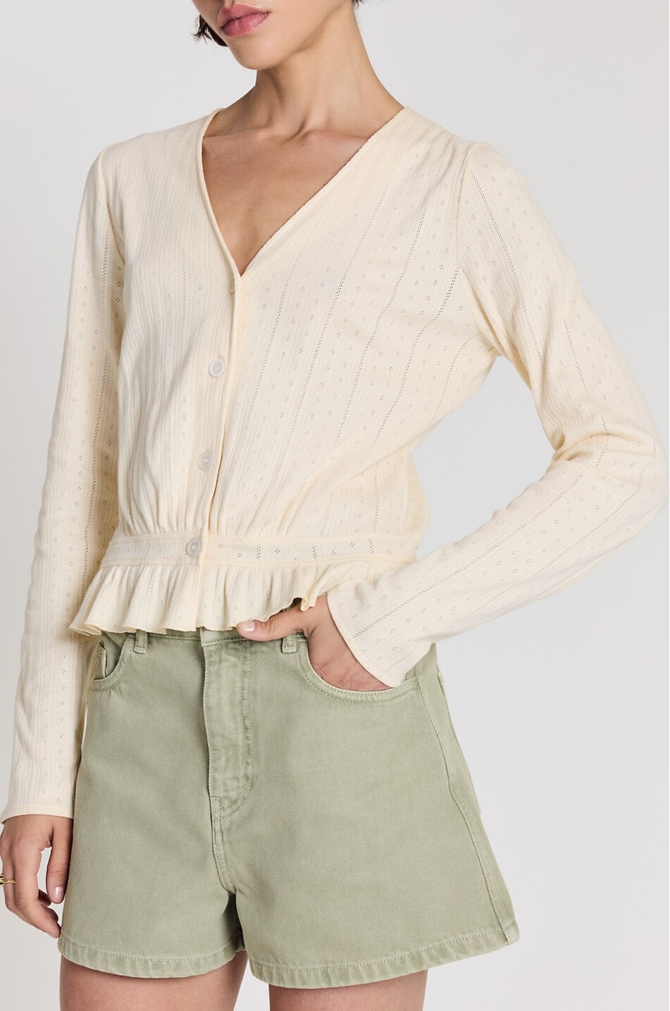 BALZAC PARIS Short en coton biologique Tromphe Femme VERT 4