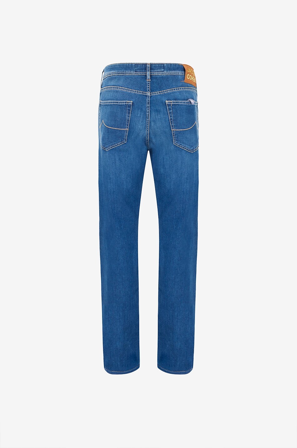JACOB COHEN Straight-leg mixed cotton denim jeans Men MEDIUM BLUE 2