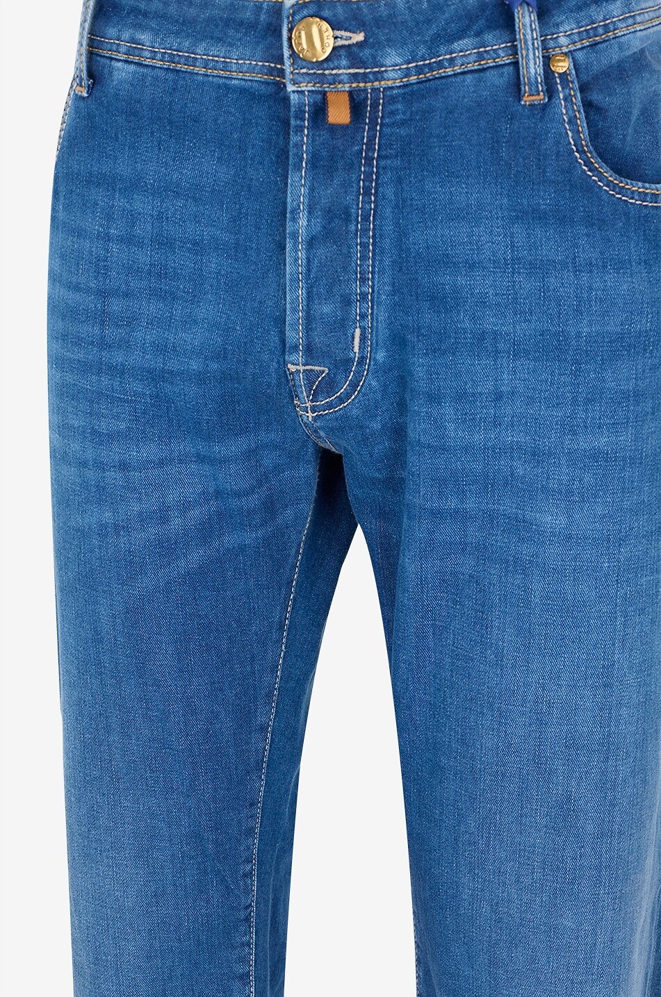 JACOB COHEN Straight-leg mixed cotton denim jeans Men MEDIUM BLUE 3