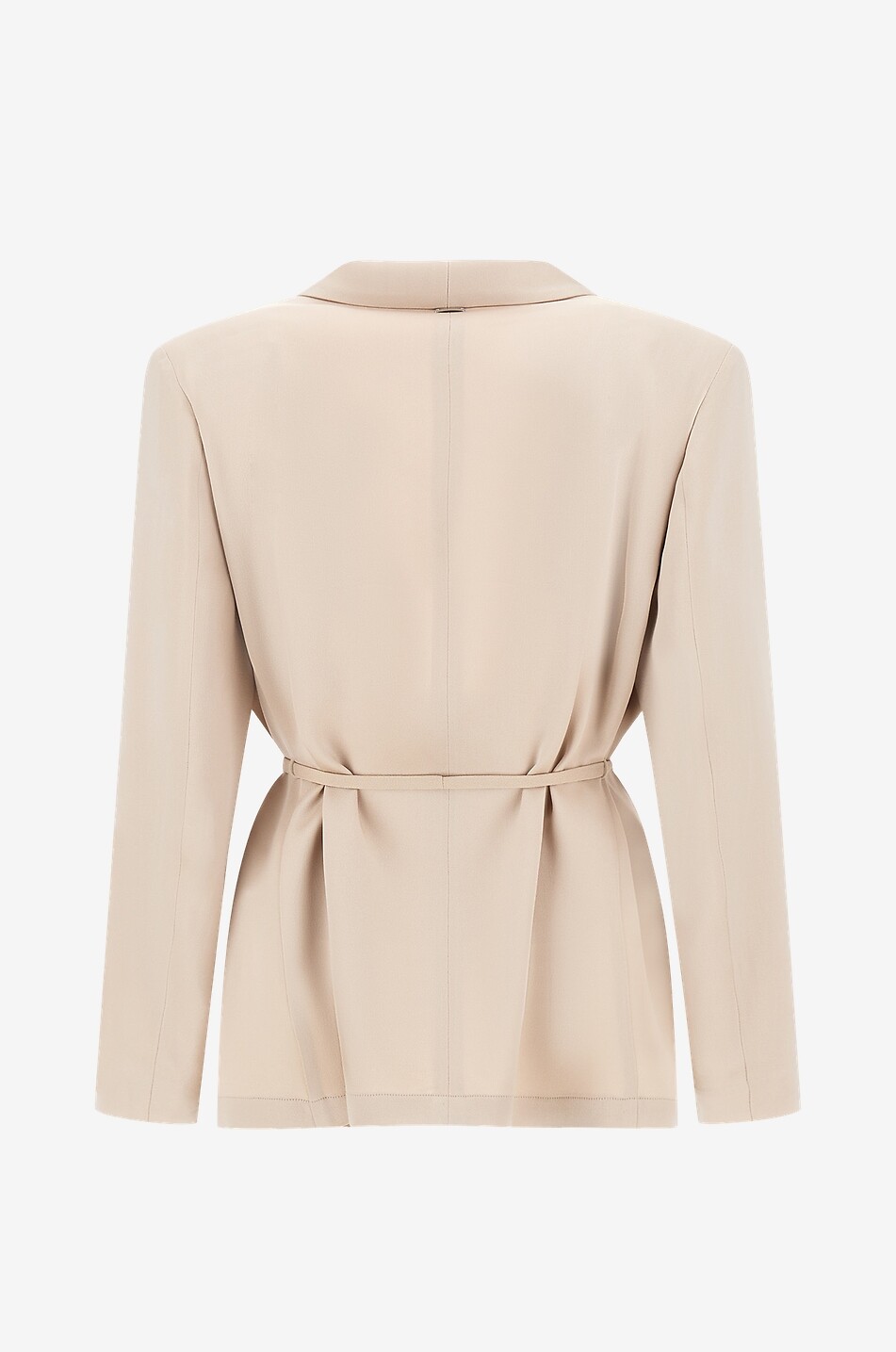 HERNO Blazer aus Envers-Satin mit Schalkragen und Bindegürtel Resort Damen Hellbeige 2